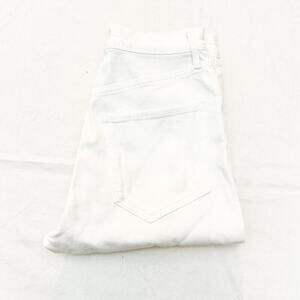 AGOLDE Riley White Button Fly Denim Jeans Raw Hem Straight Leg Size 26